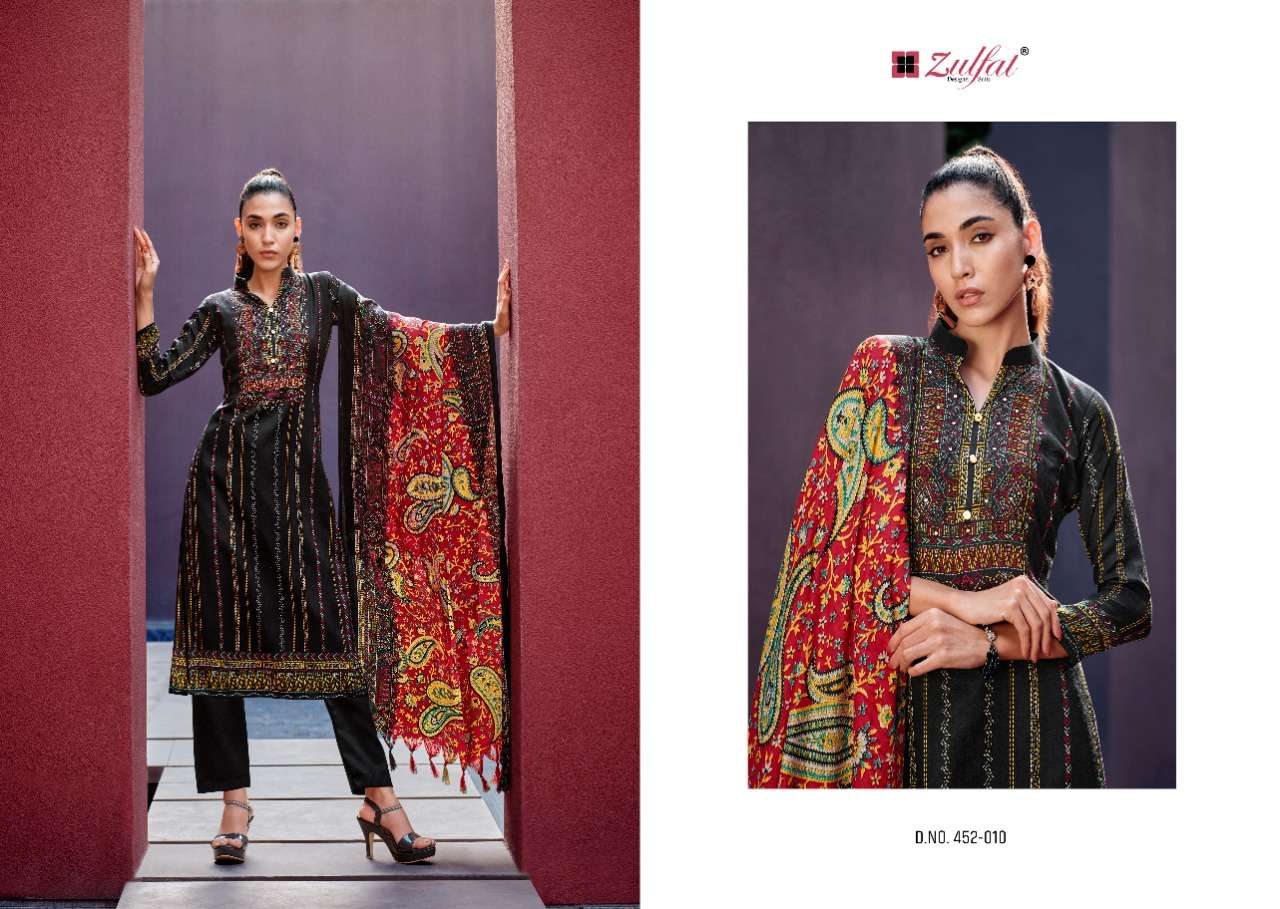 zulfat designer inteha pure wool pashmina dress material collection wholesale price 