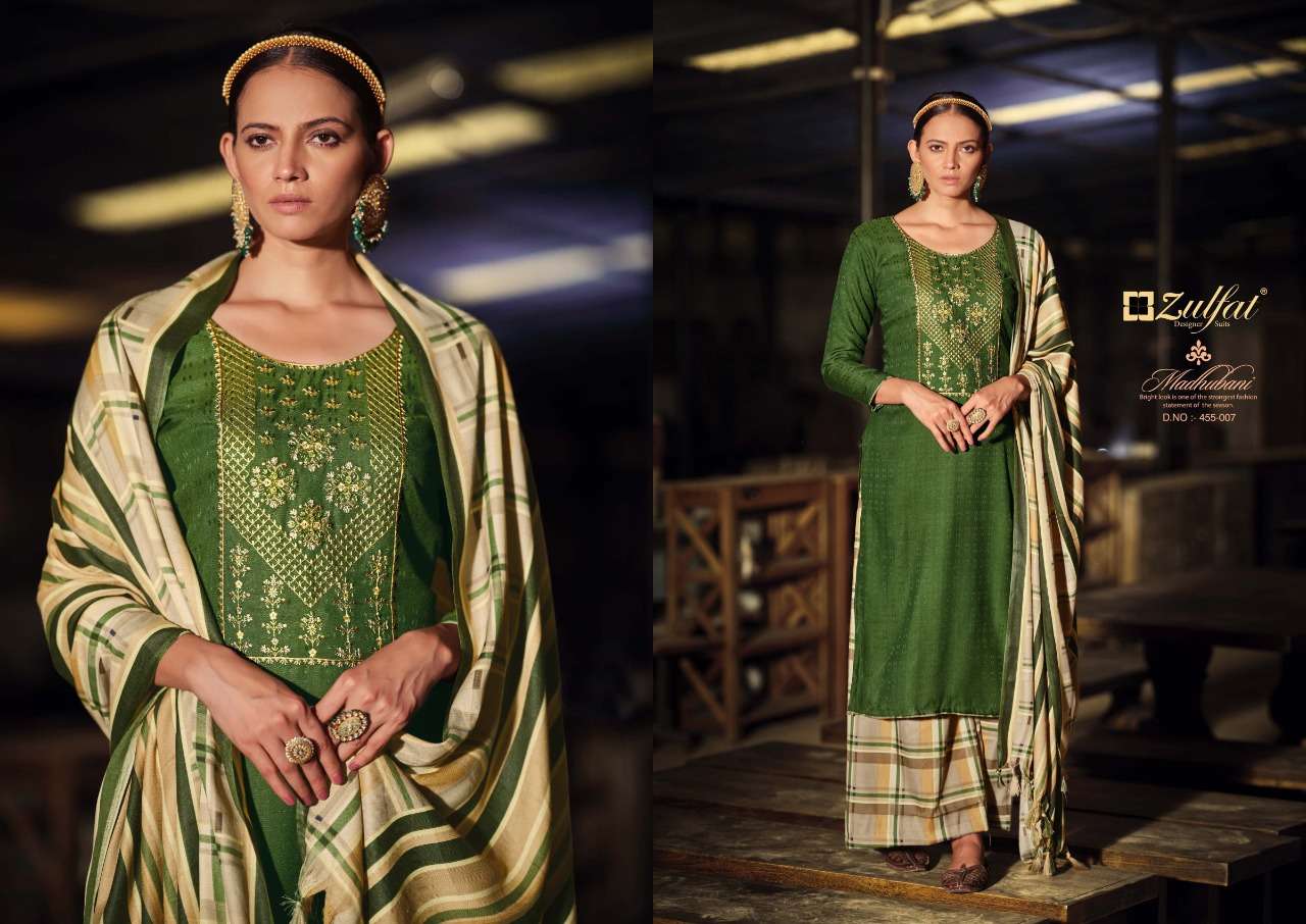 zulfat designer madhubani pure wool pashmina exclusive embroidery work salwar kameez surat