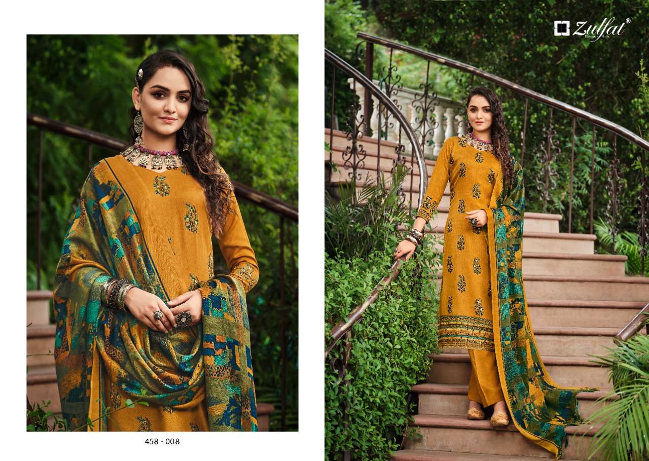 zulfat designer nusrat pure wool pashmina salwar kameez wholesale price surat