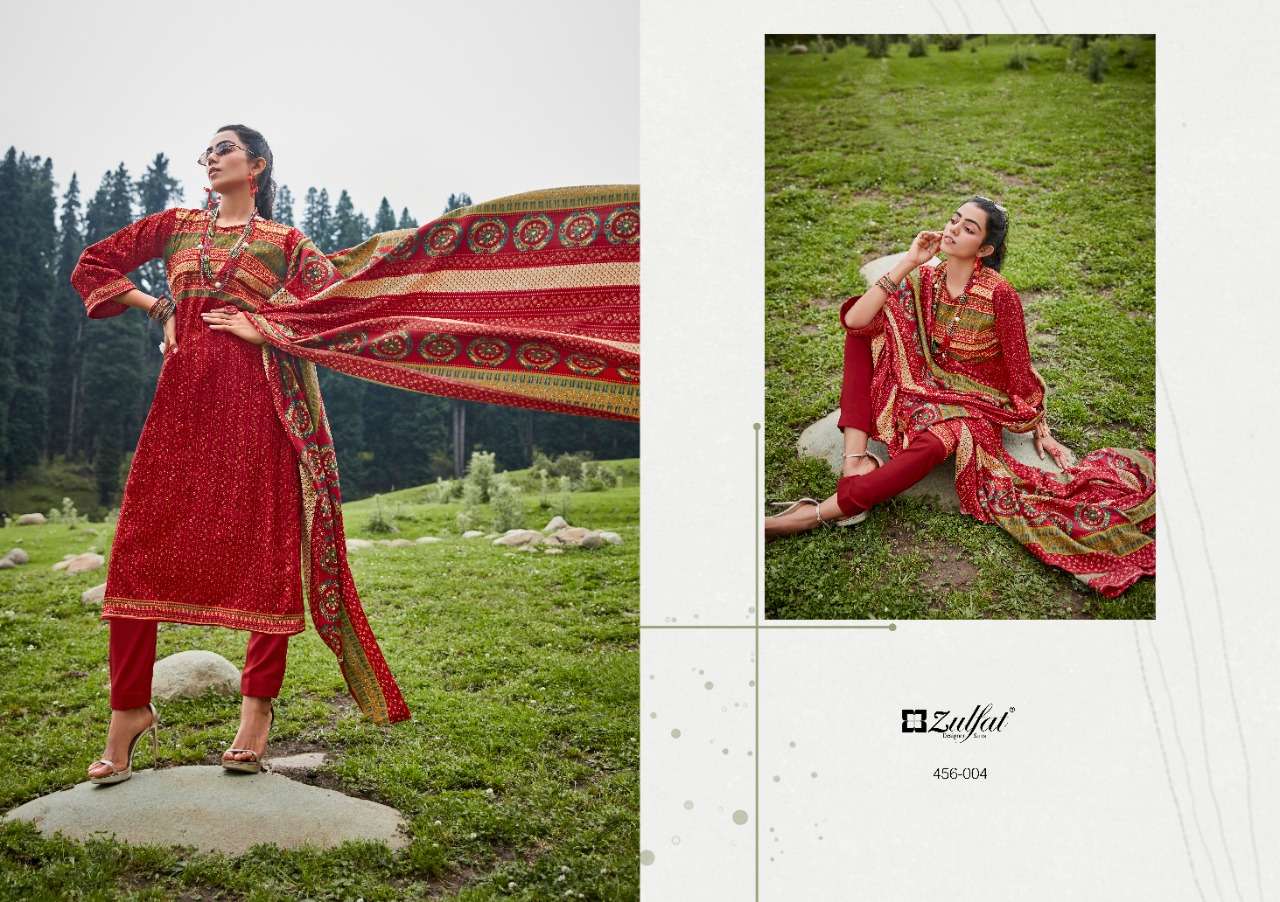 zulfat designer winter nova pashmina printed dress material collection wholesale price 