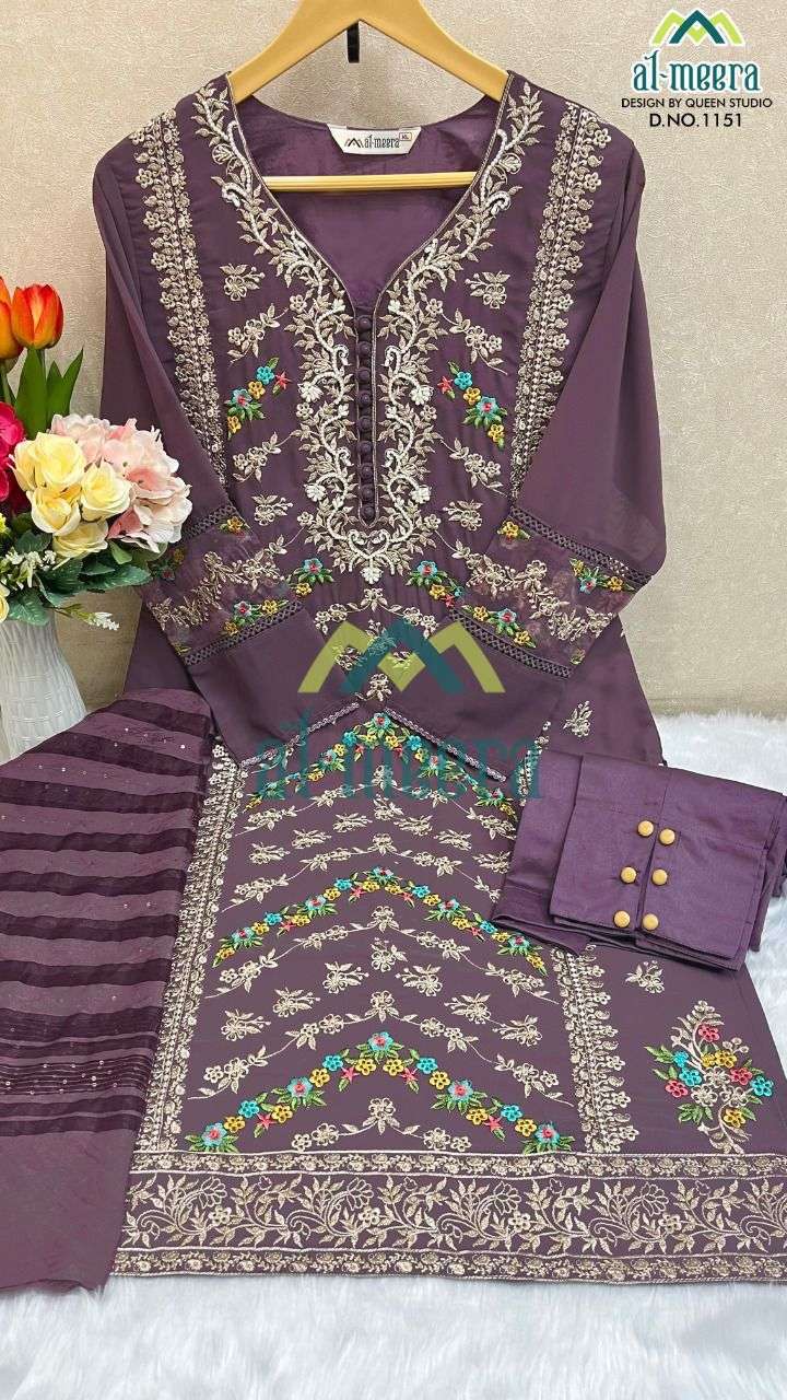 al meera 1151 designer ready made georgette party wear salwar kameez online wholesaler surat  