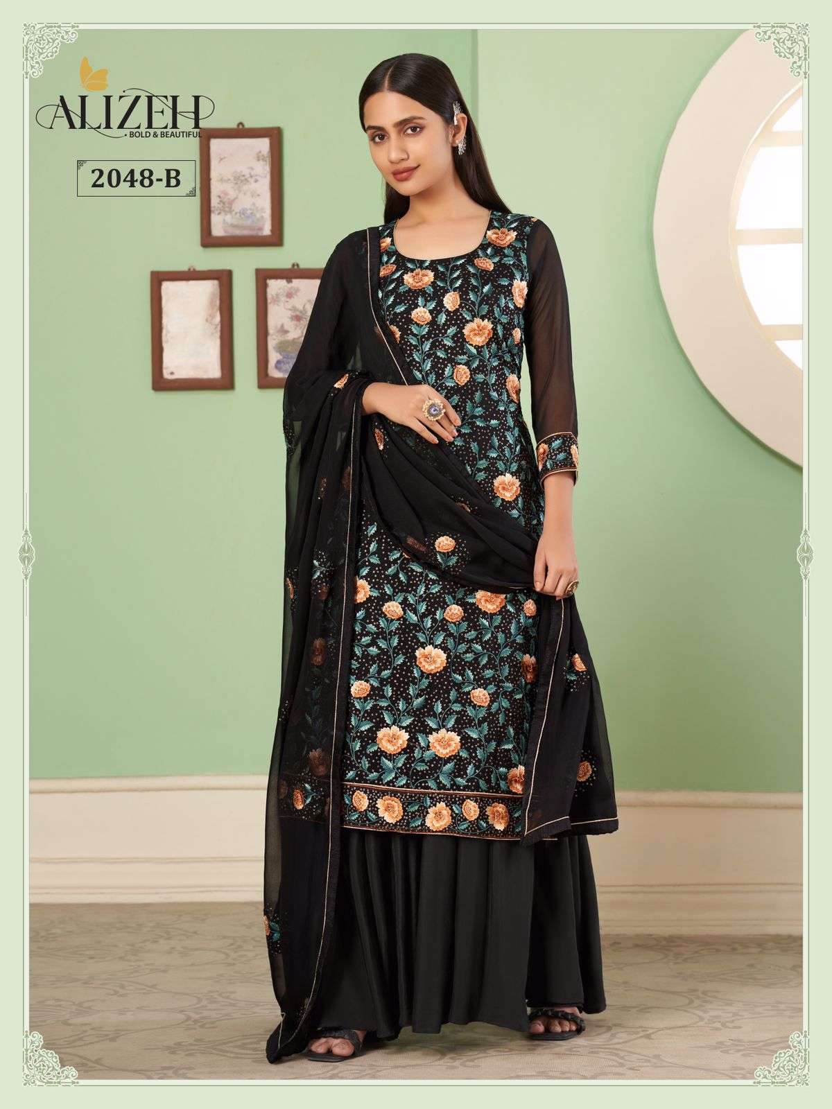 alizeh zaida vol-10 2048-2050 series georgette stylish salwar kameez wholesale price 