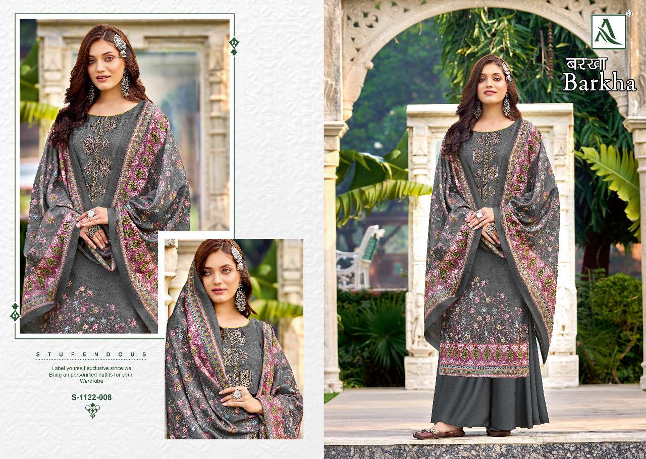 alok suits barkha pashmina digital printed unstich salwar kameez wholesale price 