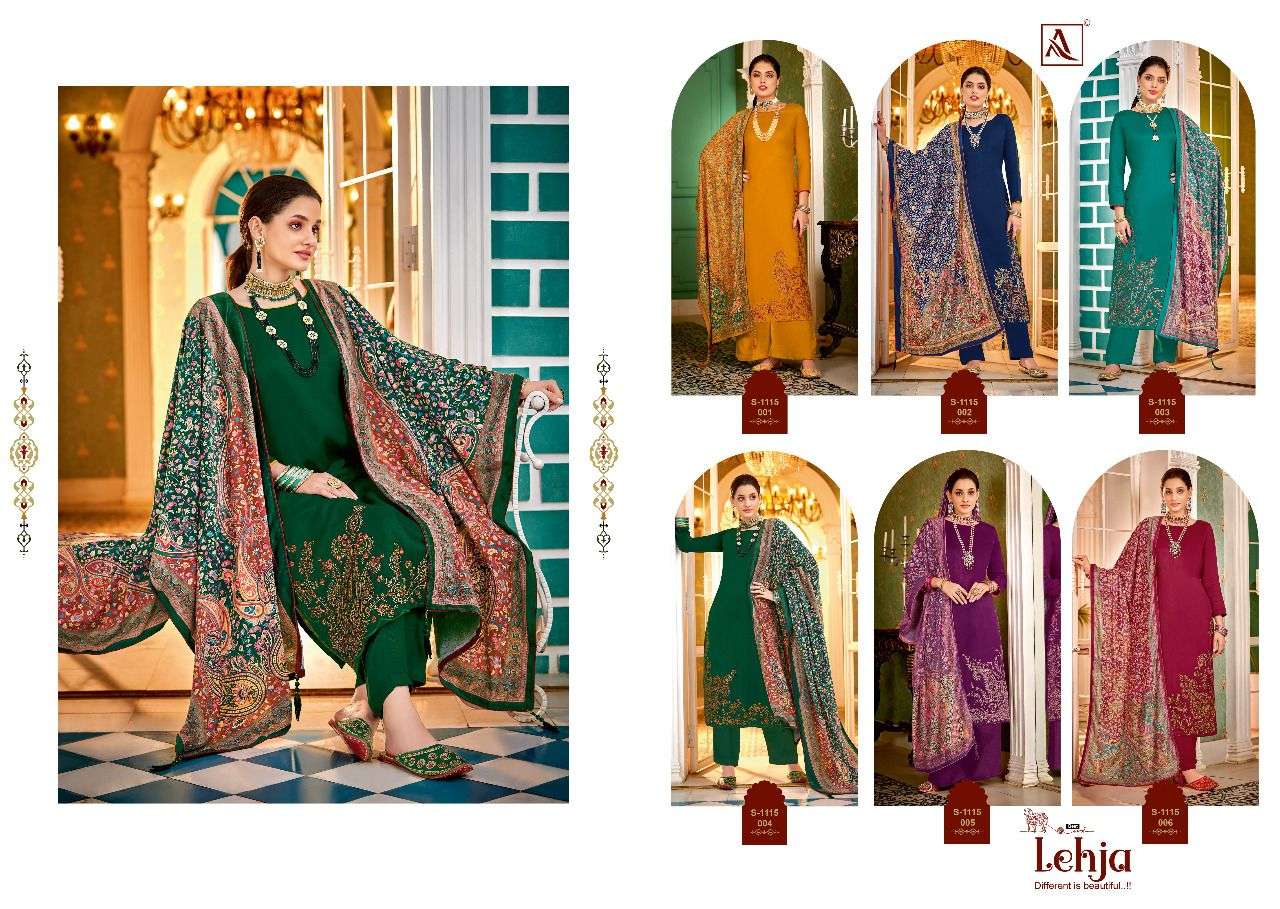 alok suits lehja premium pashmina designer kashmiri embroidery salwar suits collection surat