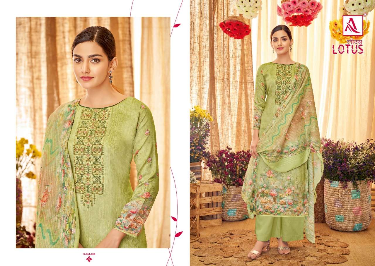 alok suits lotus pure zam cotton digital printed unstich salwar kameez wholesale price 