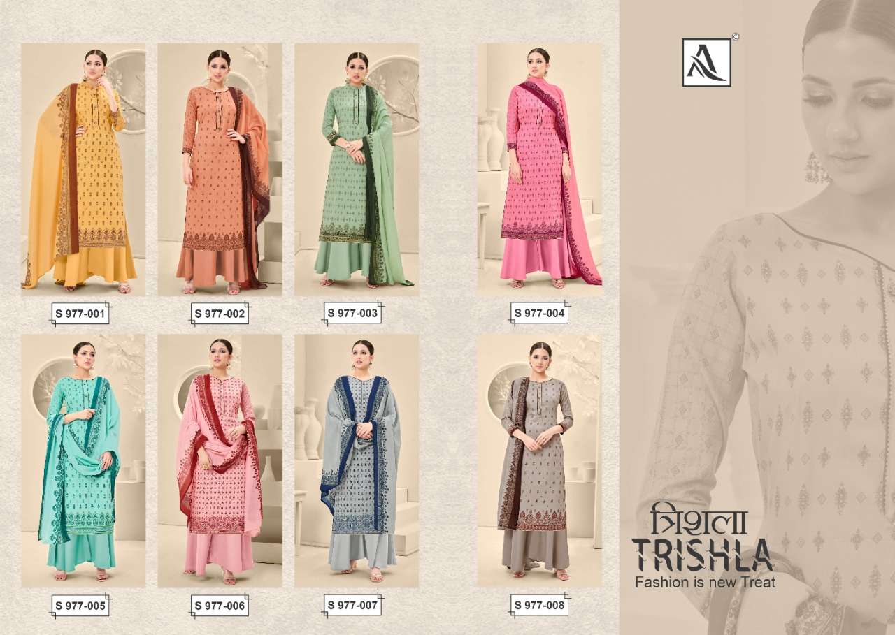 alok suits trishla pure zam cotton unstich dress material collection surat india