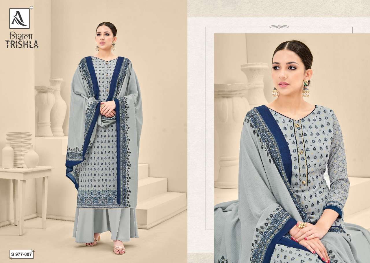 alok suits trishla pure zam cotton unstich dress material collection surat india