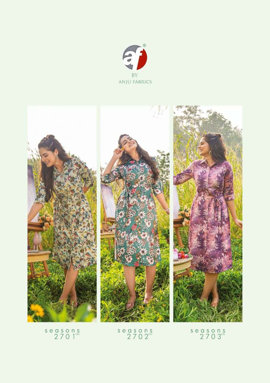 anju fabrics seasons vol-2 2701-2706 series soft viscose pashmina digital printed kurtis wholesale price 