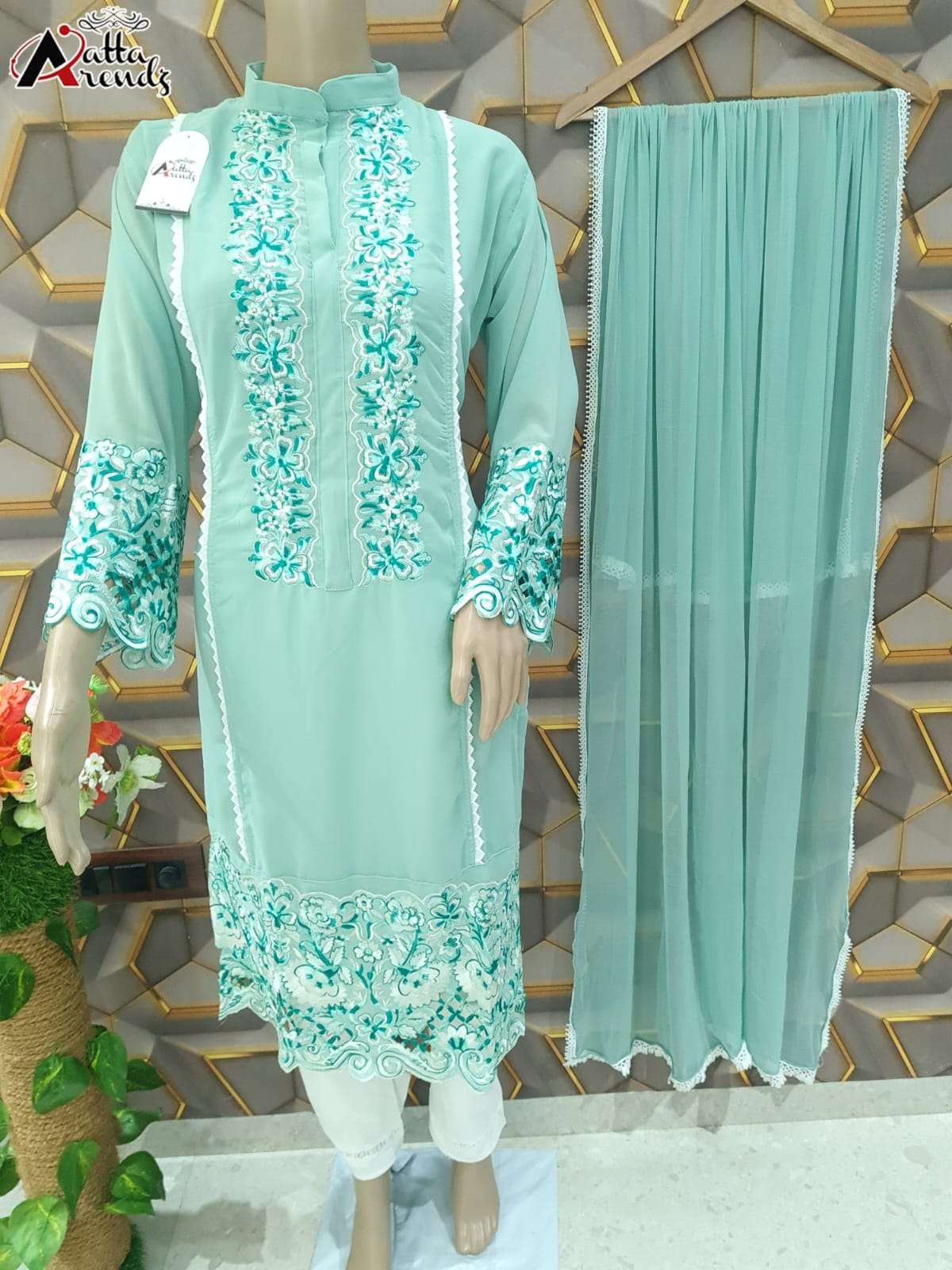 atta trendz 2720 pure georgette designer full stich salwar kameez collection wholesale price 