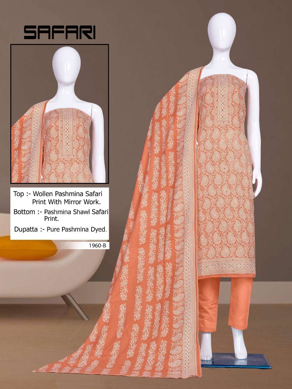 bipson safari 1960 printed pashmina salwar suits dealer 