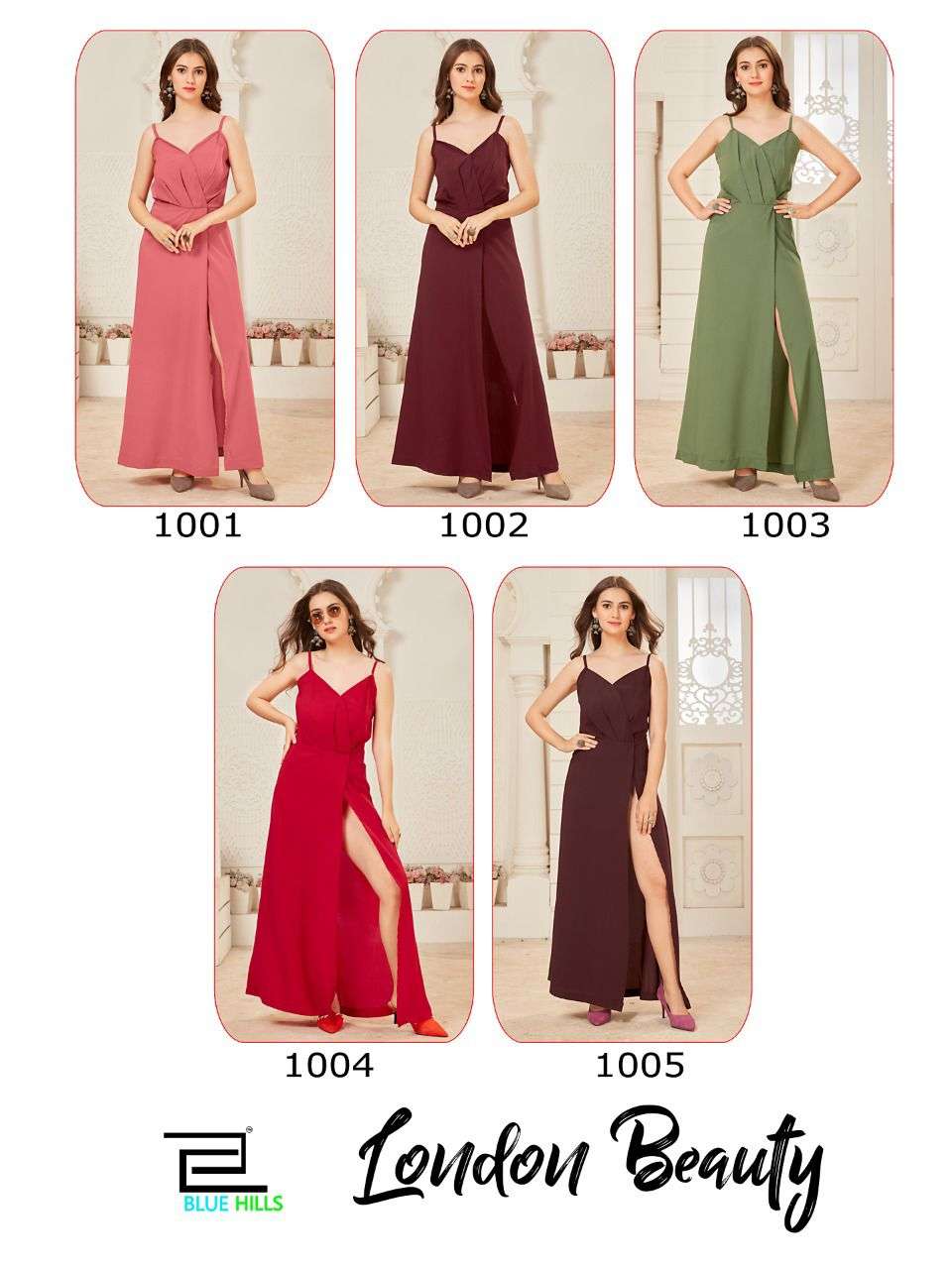 bluehills london beauty 1001-1005 series fancy western gown collection
