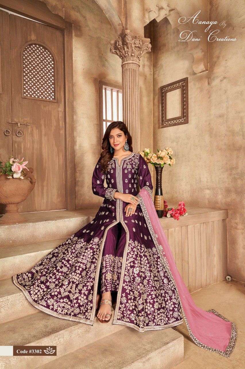 daani creation aanaya vol-133 3300 series party wear look art silk fancy salwar kameez surat