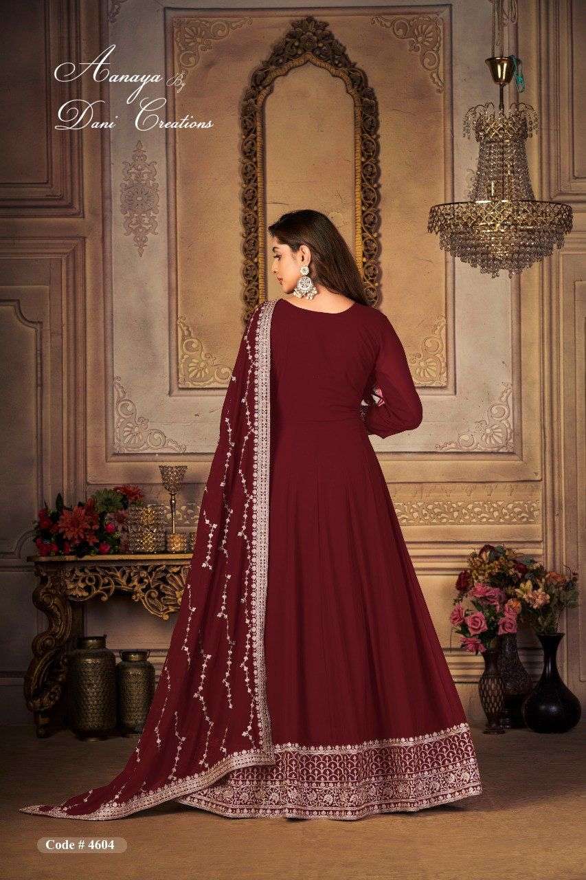 daani creation aanaya vol-146 4600 series georgette anarkali embroidered salwar suits collection