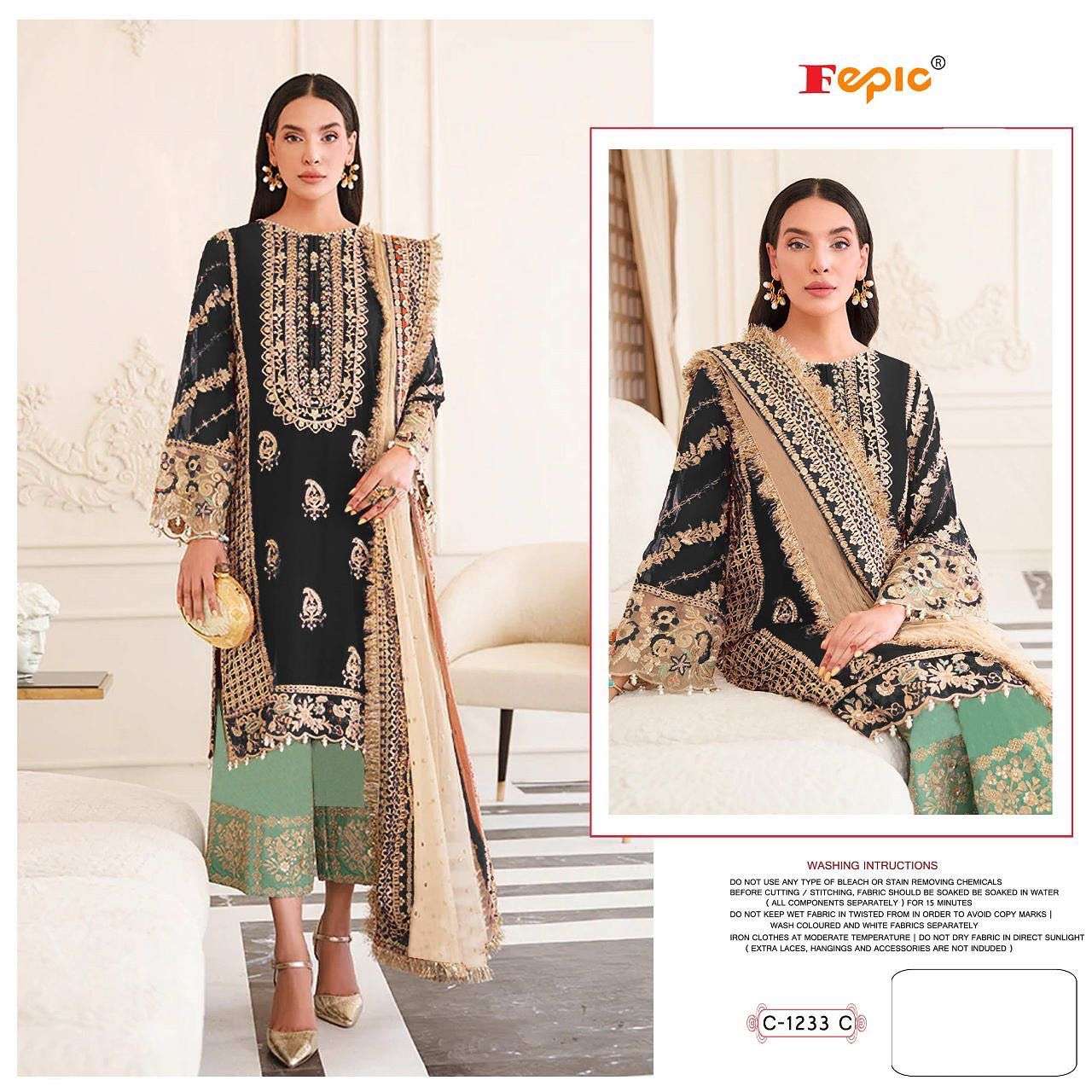 fepic 1233 series exclusive designer pakistani suits collection 2022 