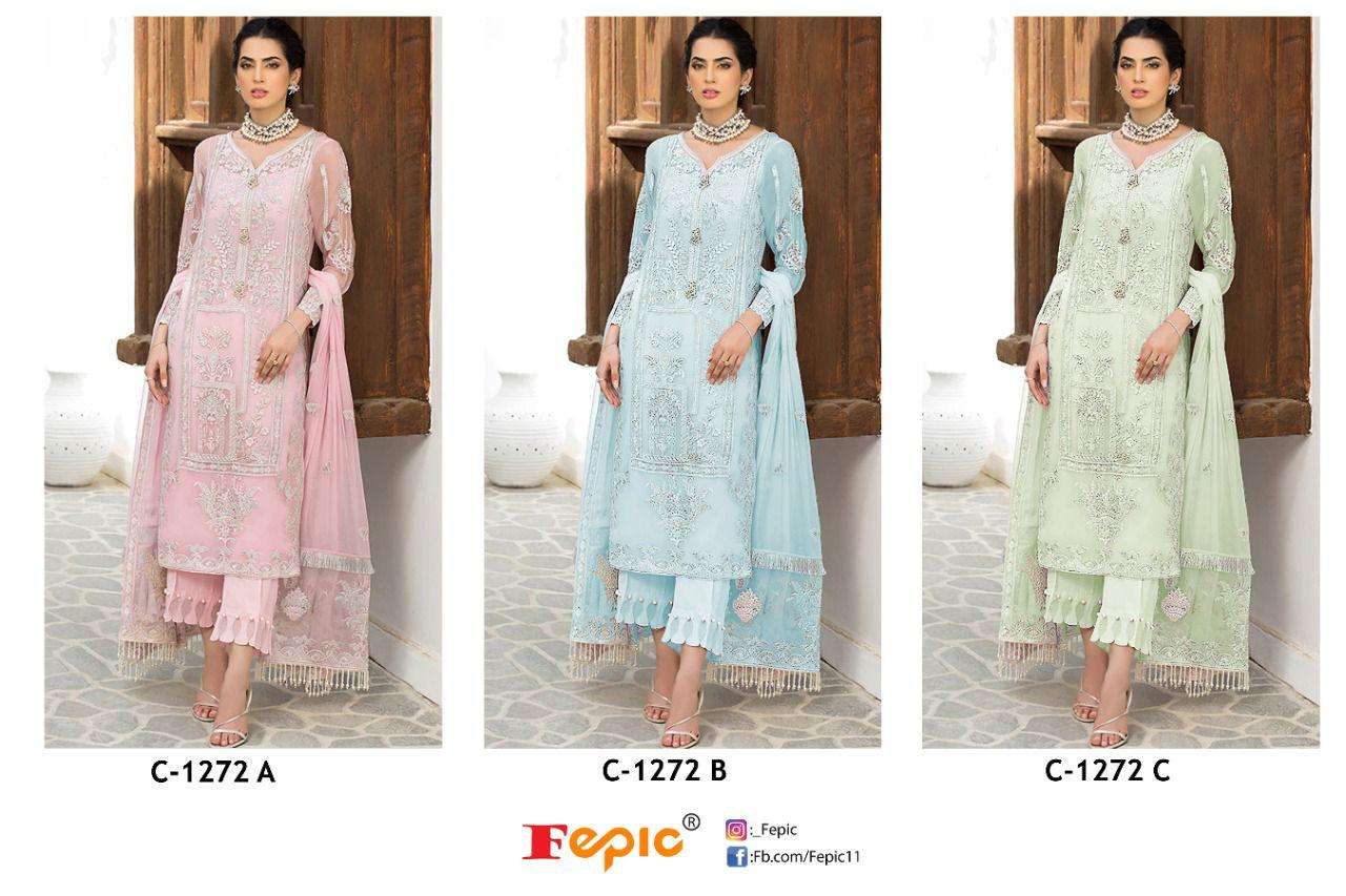 fepic 1273 colours georgette fancy heavy embroidered salwar kameez wholesle price surat