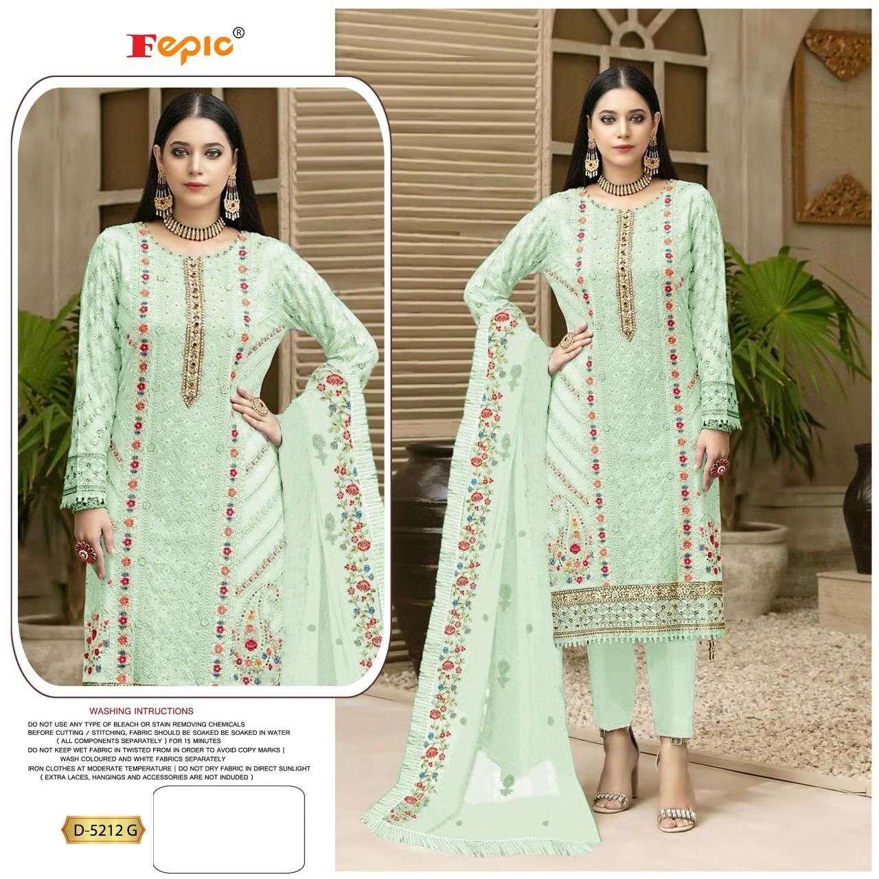 fepic 5212 new colours georgette embroidered salwar kameez wholesale price 
