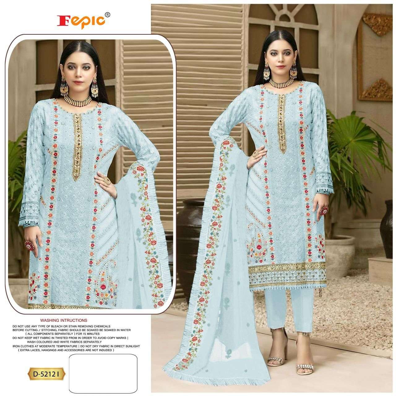 fepic 5212 new colours georgette embroidered salwar kameez wholesale price 
