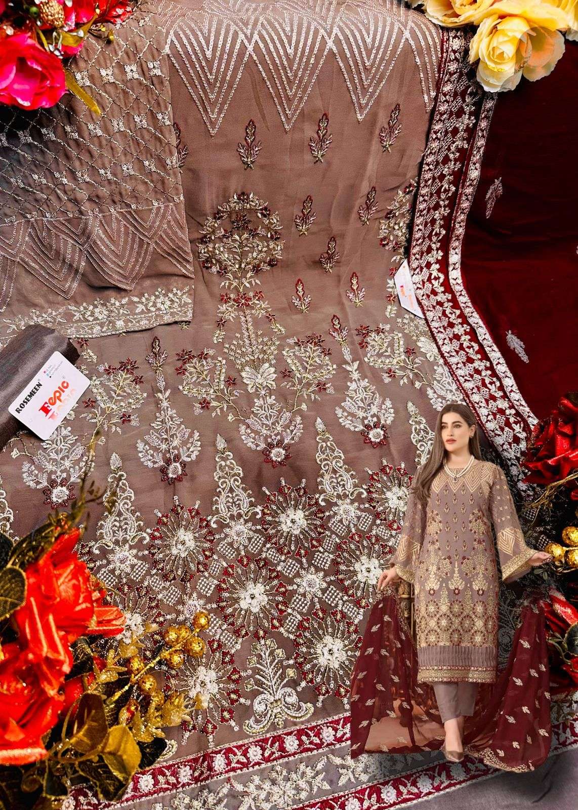 fepic 5229 georgette fancy party wear embroidered salwar kameez surat