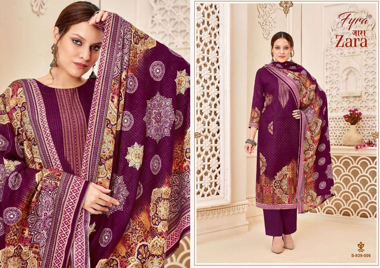 fyra designing zara pure pashmina jaquard digital printed unstich salwar suits collection 
