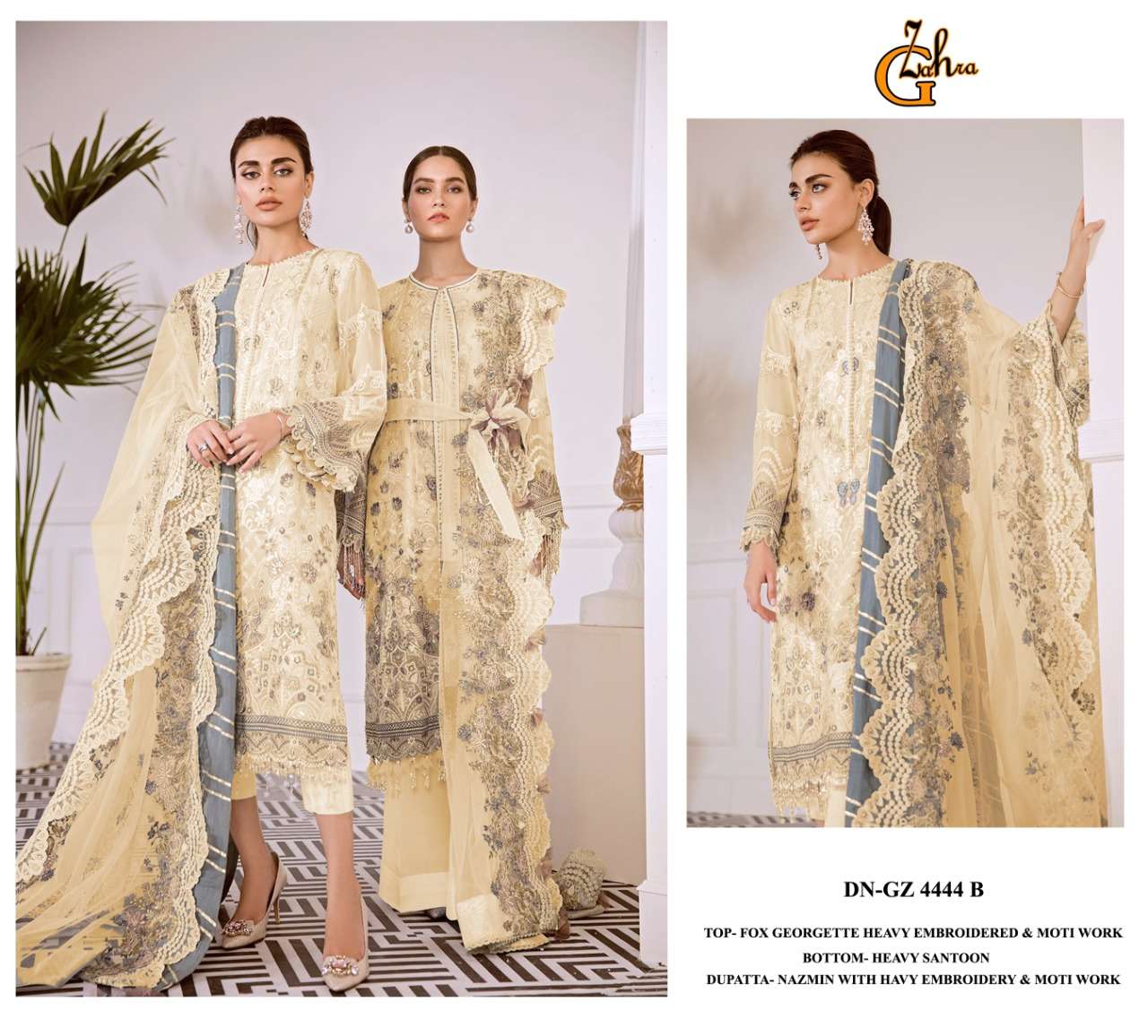 g-zahra presents gz-4444 faux georgette fancy pakistani salwar kameez wholesale price 