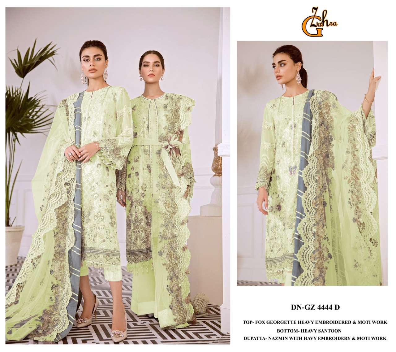 g-zahra presents gz-4444 faux georgette fancy pakistani salwar kameez wholesale price 
