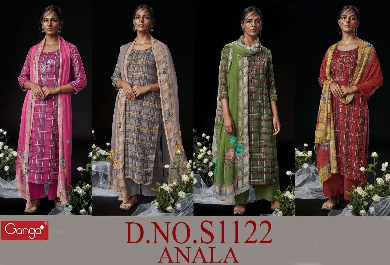 ganga anala 1122 pashmina designer salwar kameez wholesale price surat 