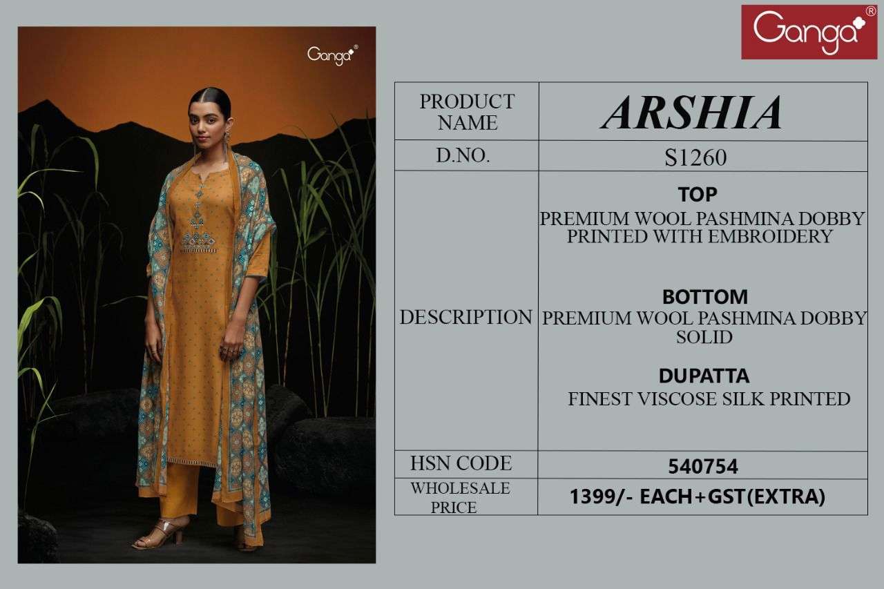 ganga arshia 1260 series pashmina dobby designer salwar kameez online wholesale best rate india 