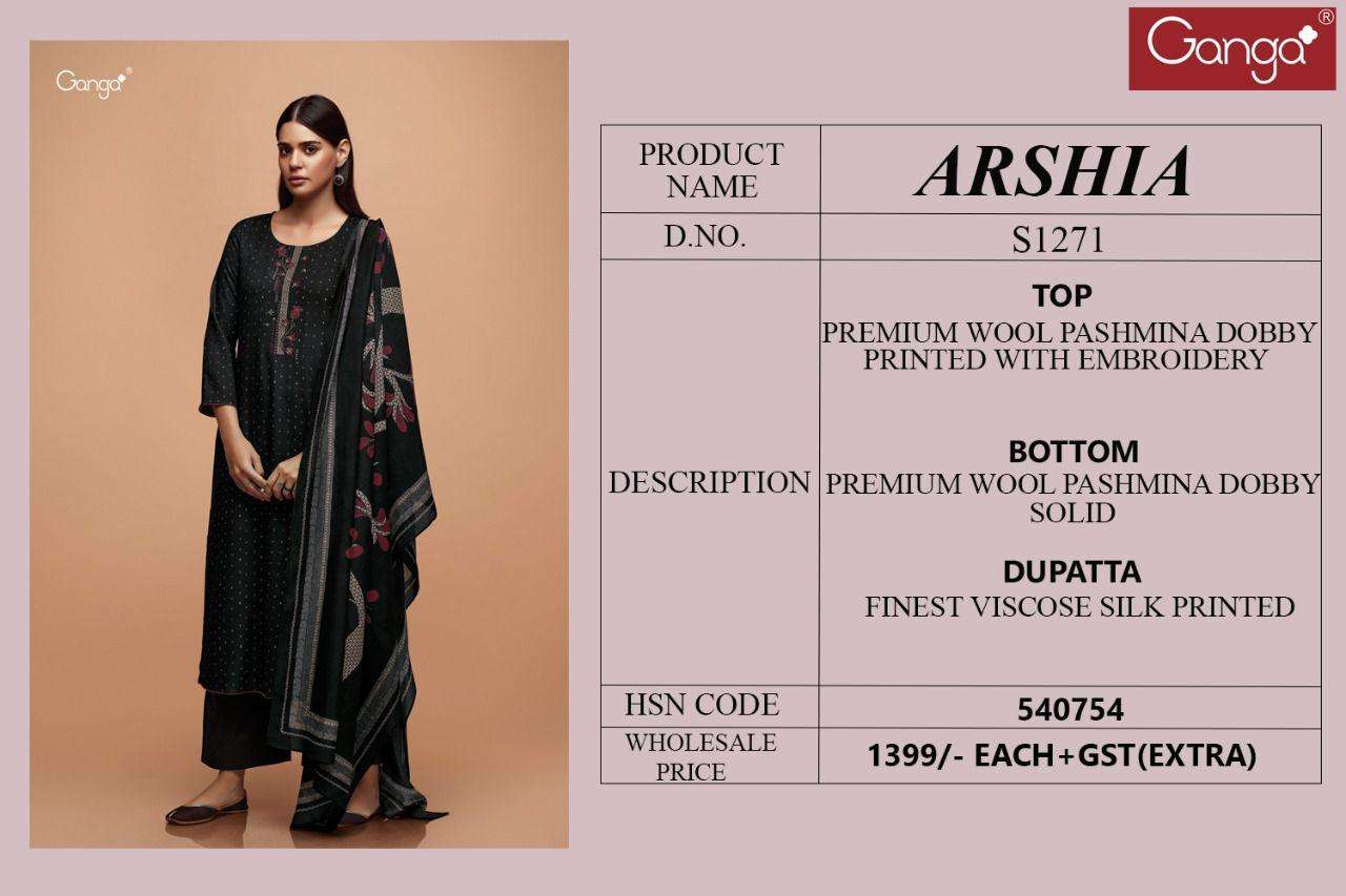 ganga arshia 1271 series wool pashmina designer buy online best rate wholesale dealer surat 
