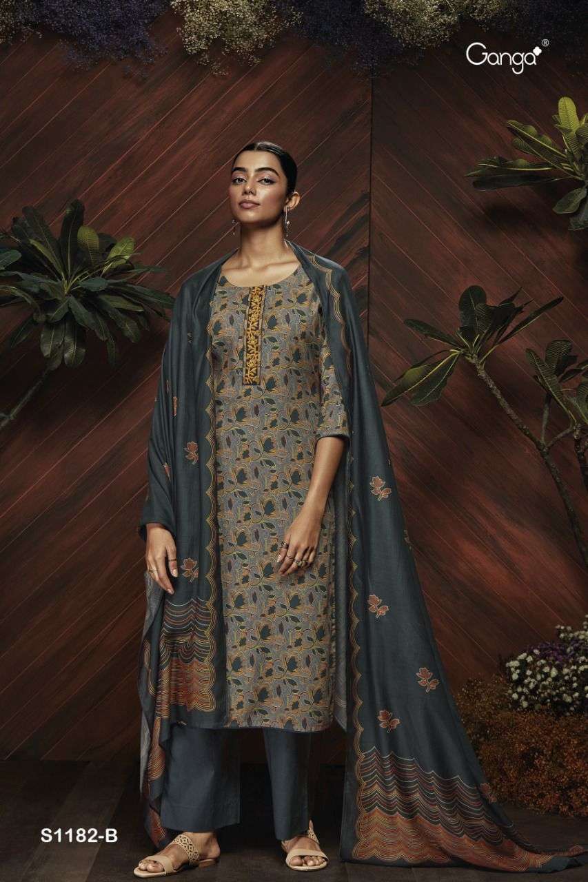  ganga keya 1182  indian designer pashmina suits new catalogue 