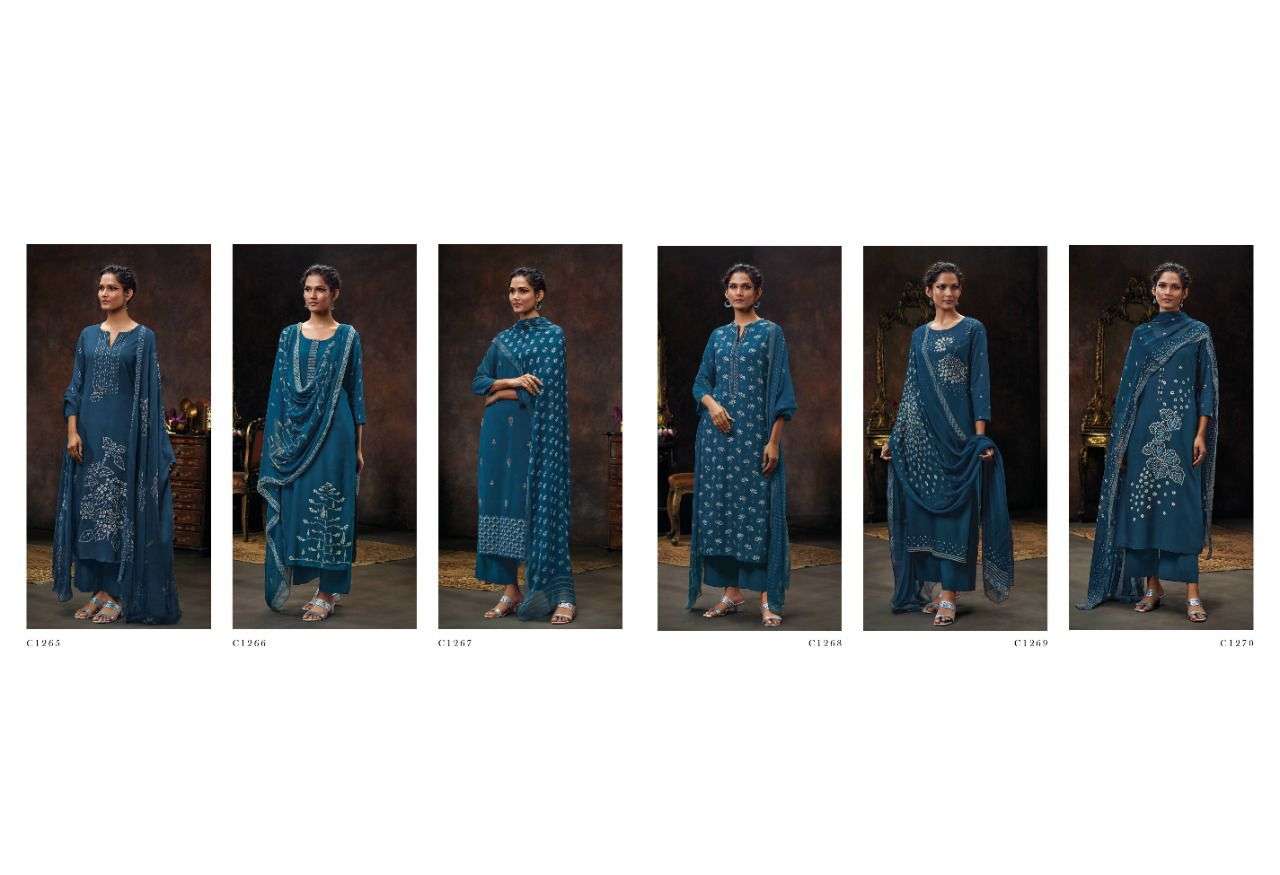 ganga nilavarna 1265-1270 series premium wool pashmina salwar kameez wholesale price surar