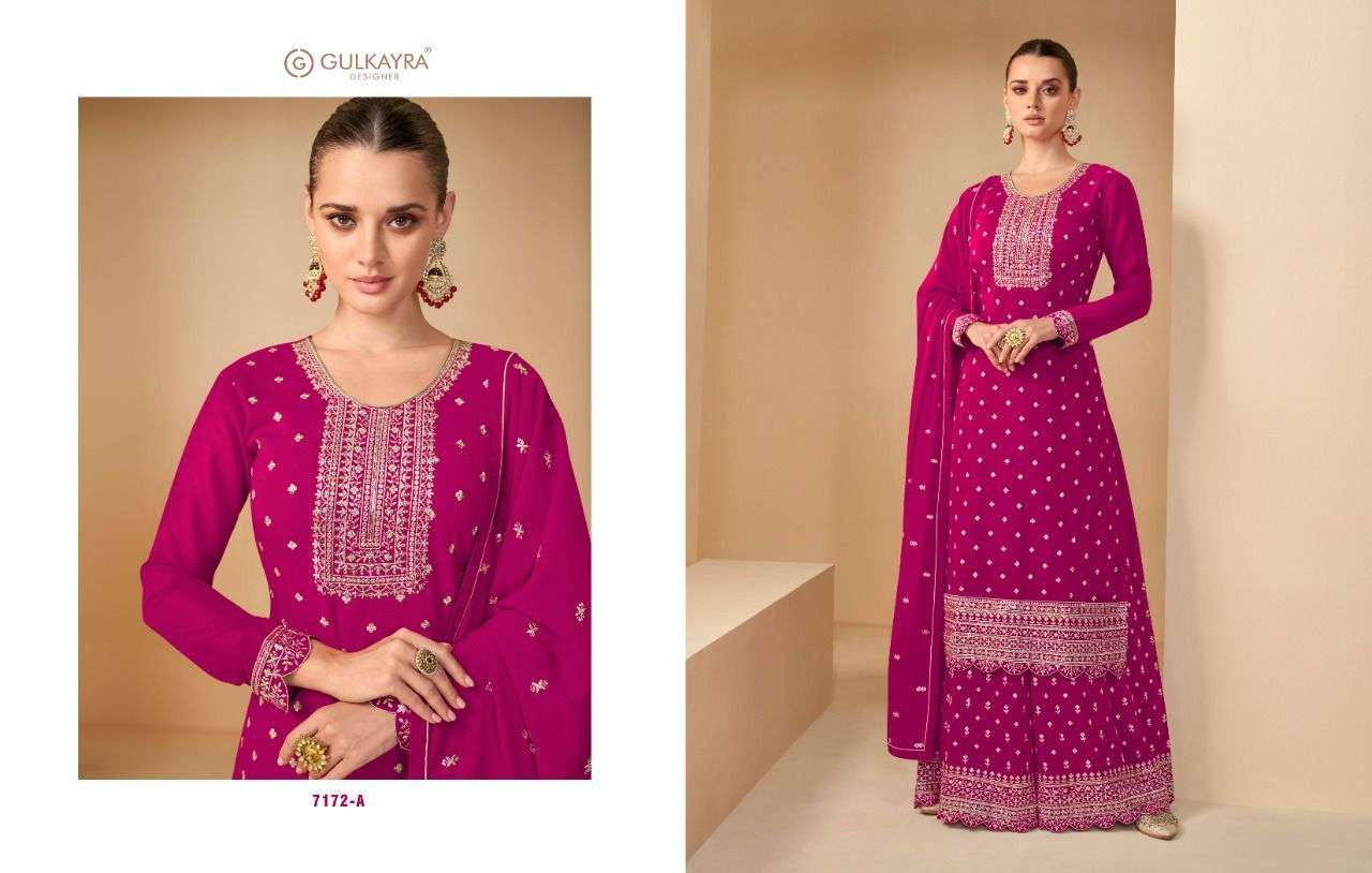 gulkarya designer aspreet 7172 colours real georgette party wear sharara suits collection surat
