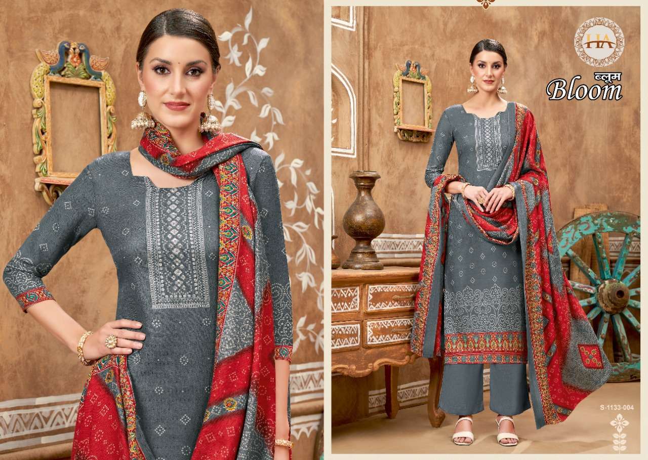 harshit fashion bloom pure wool pashmina unstich salwar kameez wholesale price surat