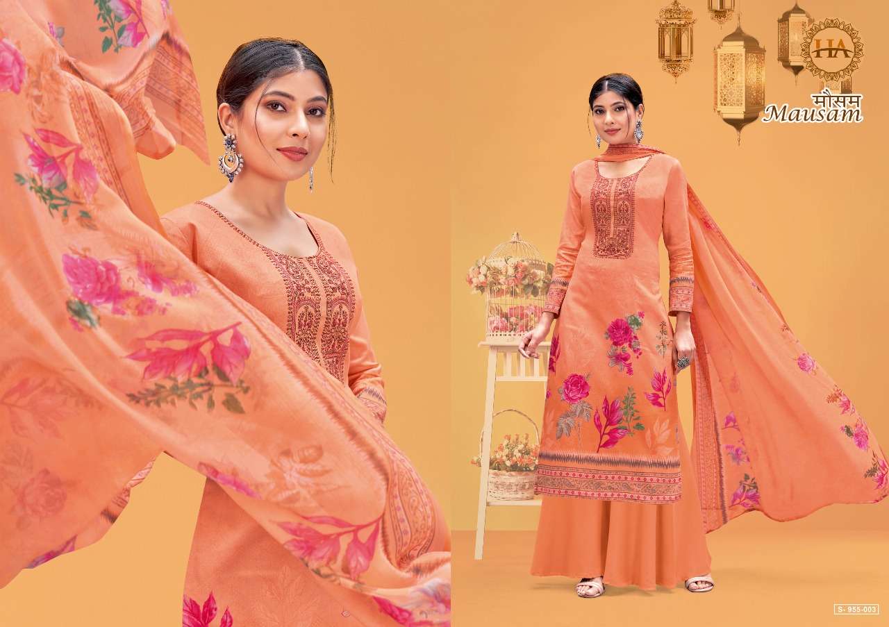 Harshit fashion mausam jam cotton designer salwar suits wholesale supplier surat