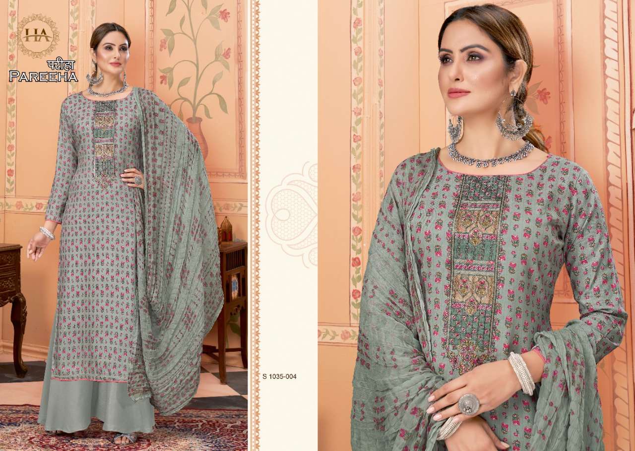 Harshit fashion pareeha pure Viscose Rayon designer unstich salwar suits collection 