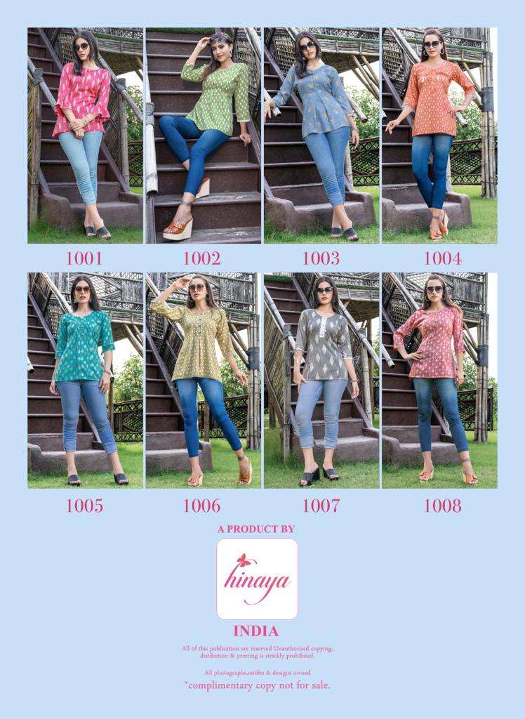 hinaya nora vol 2 1001-1008 series trendy designer kurti catalogue wholesaler price surat 