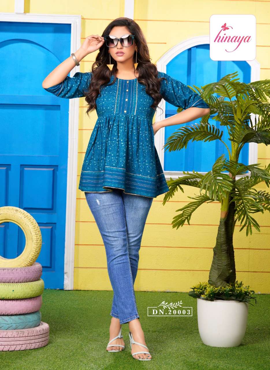 hinaya trendz vol-20 20001-20008 series rayon short casual wear kurtis online supplier surat