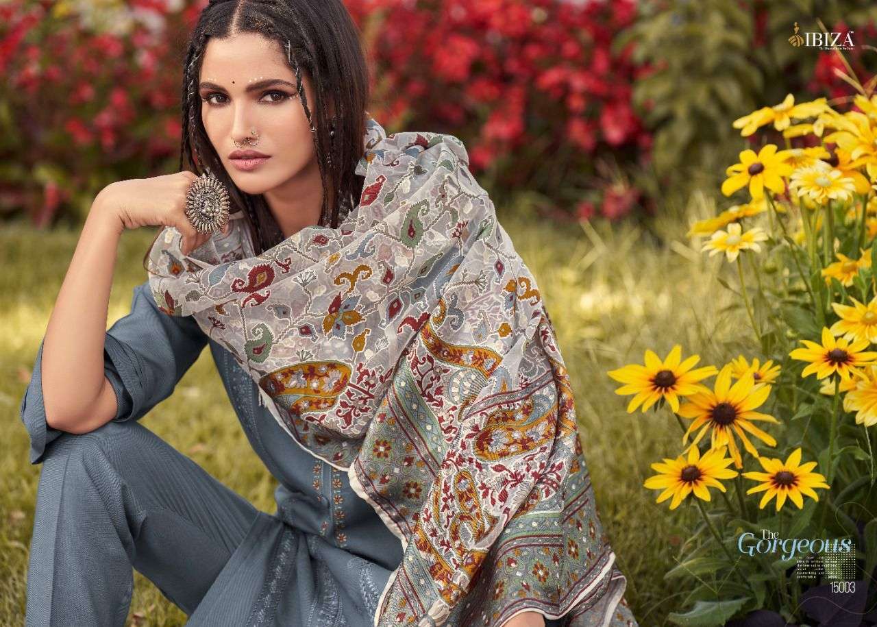 ibiza rang-e-bahaar viscose pashmina fancy embroidered work salwar kameez surat