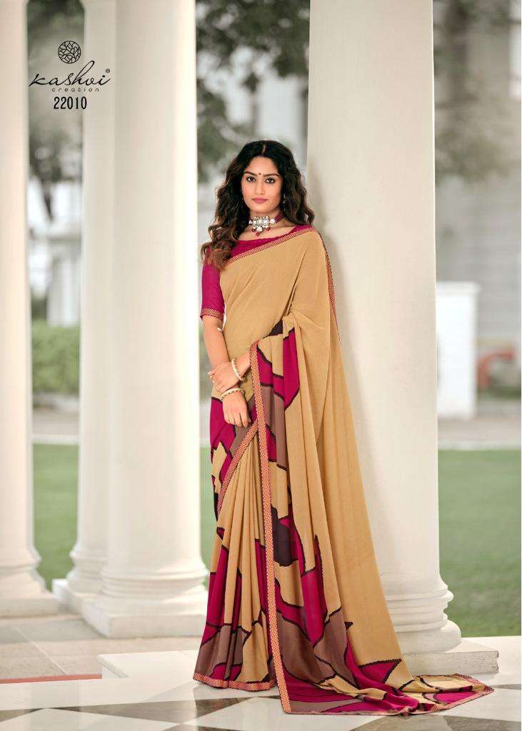 kashvi creation ansh vol-3 22001-22010 series micro fancy fabric sarees online best price wholesaler surat