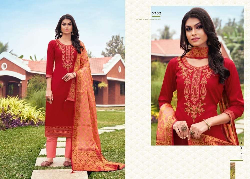 kessi fabrics asopalav vol-17 5701-5708 jam silk with work salwar suits collection wholesale price surat
