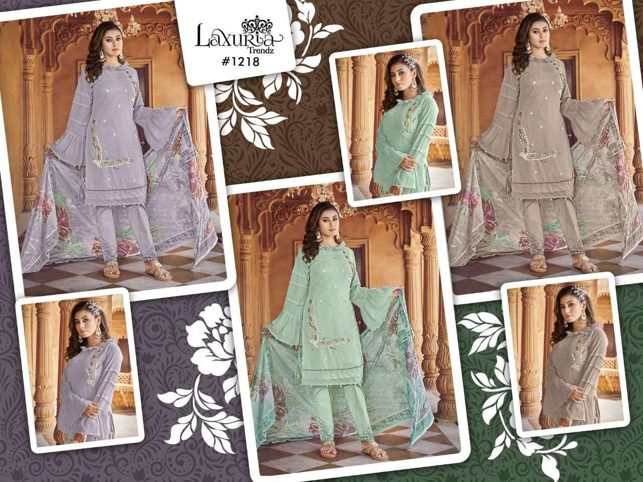 laxuria trendz 1218 georgette with designer tunic collection wholesale price surat