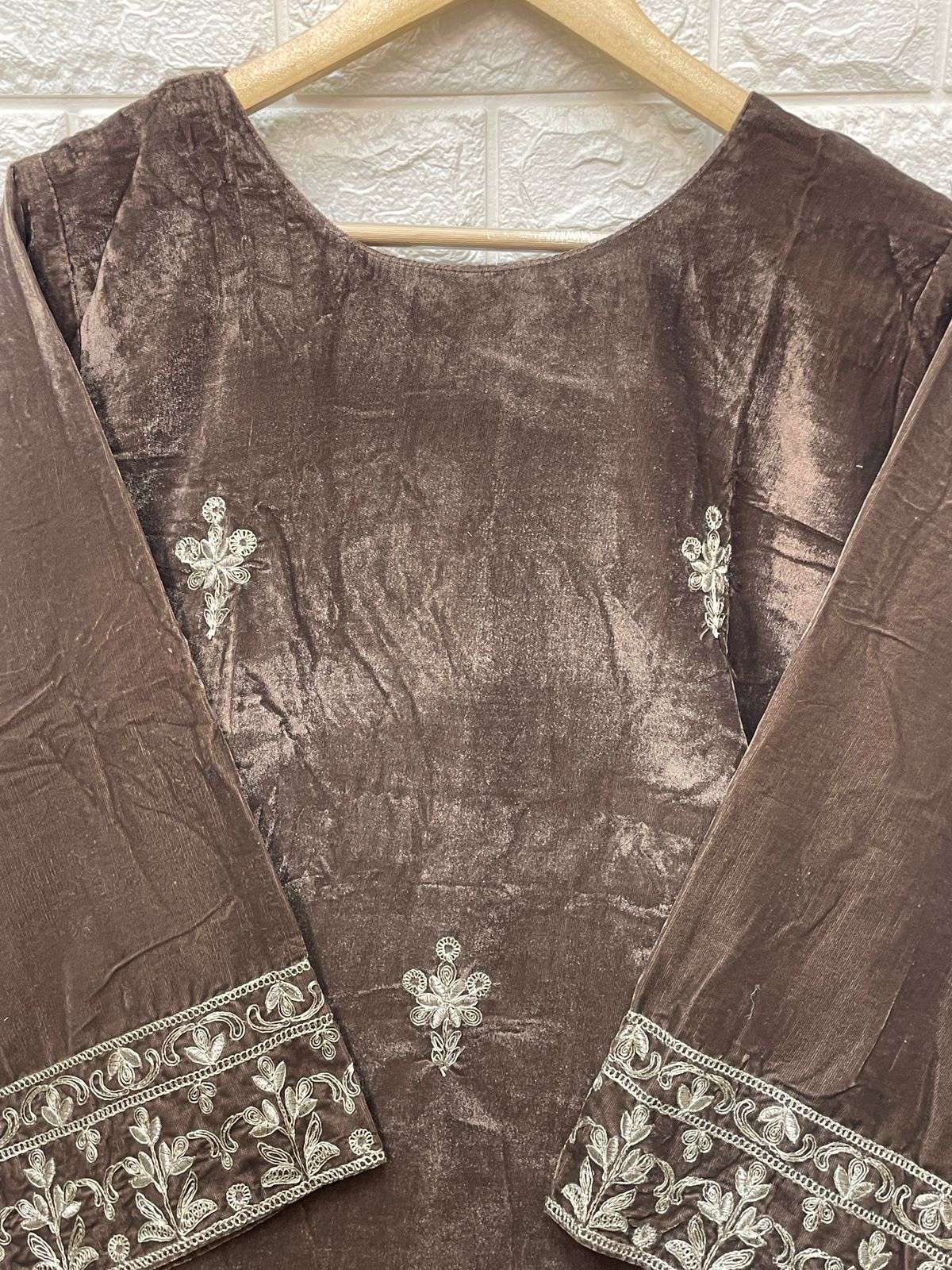 laxuria trendz 1231 velvet designer embroidered tunic collection wholesale price surat
