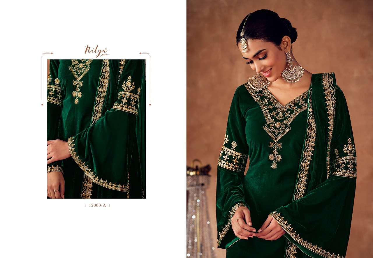 lt fabrics nitya sunhera 12000 colours velvet designer embroidered salwar kameez wholesale price 