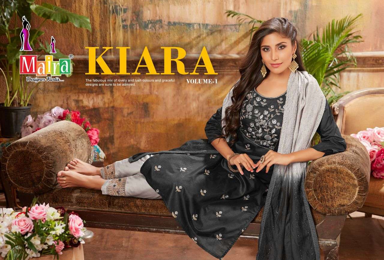 maira kiara vol-1 designer kurtis with pant dupatta work salwar kameez wholesale price surat