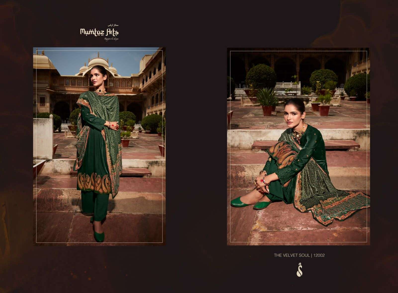 mumtaz arts the velvet soul 12001-12007 series pure velvet salwar suits collection surat