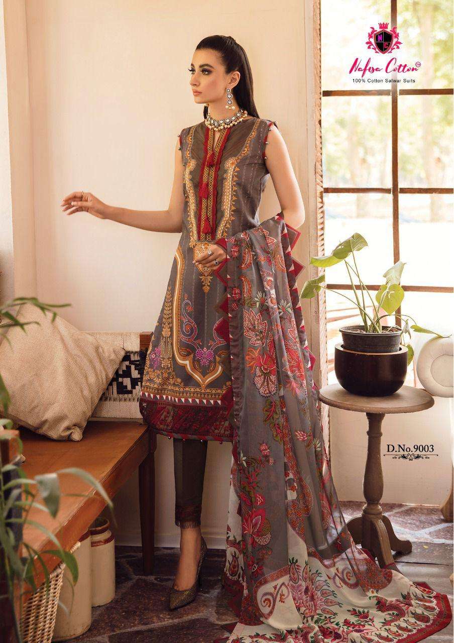 nafisa cotton sahil vol-9 pure cotton unstich pakistani salwar suits collection surat