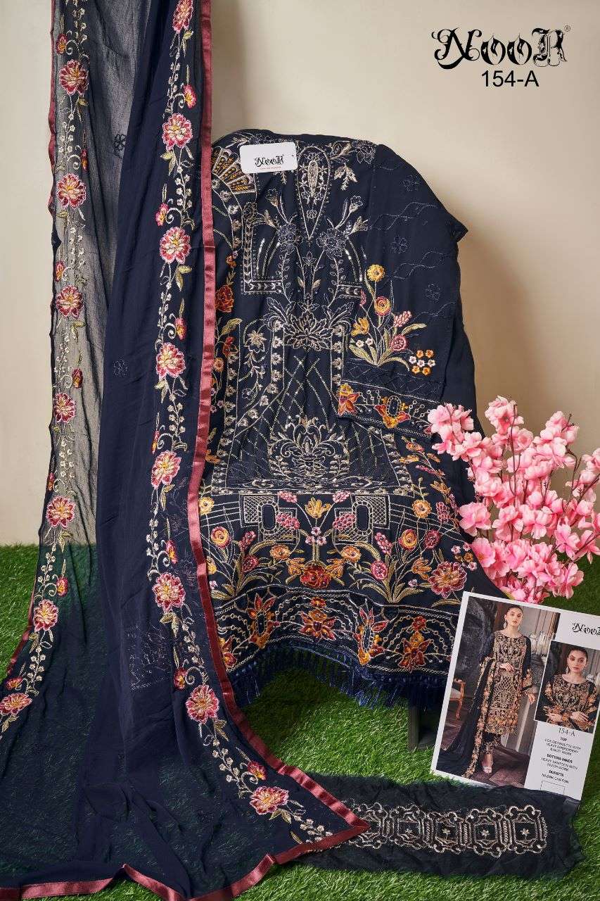 noor 154 georgette fancy party wear salwar suits collection wholesale price surat