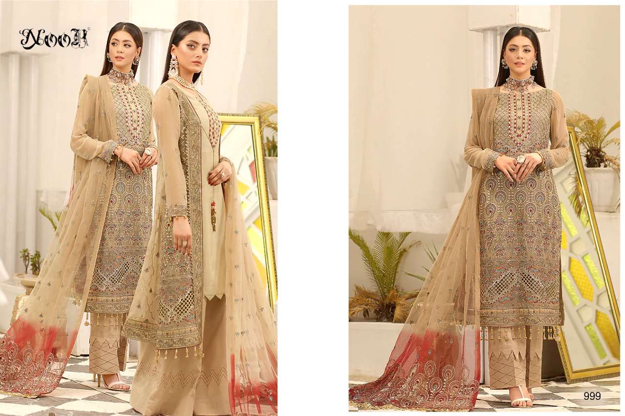 noor rangoon vol-5 999-1001 georgette fancy embroidered salwar suits wholesale price