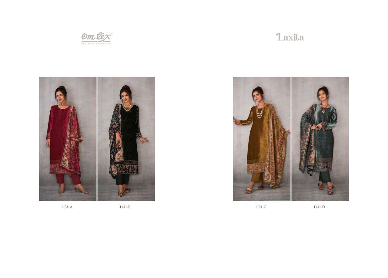 omtex laxita 1131 colours soft velvet digital printed with work fancy salwar kameez wholesale price 