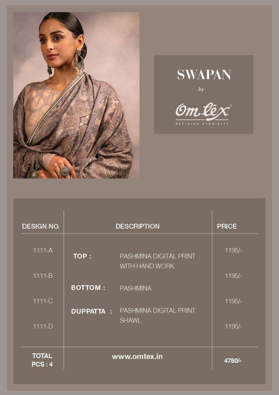 omtex swapan deigner pashmina digital printed with hand work salwar kameez buy online market surat 
