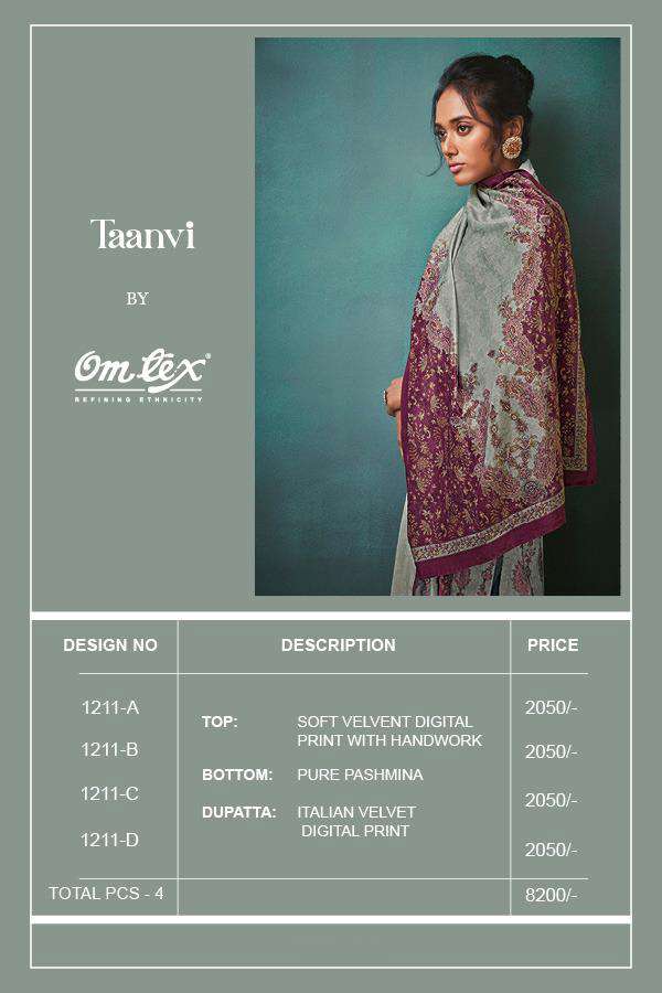 omtex taanvi soft digital printed fancy handwork velvet suits collection wholesale price 